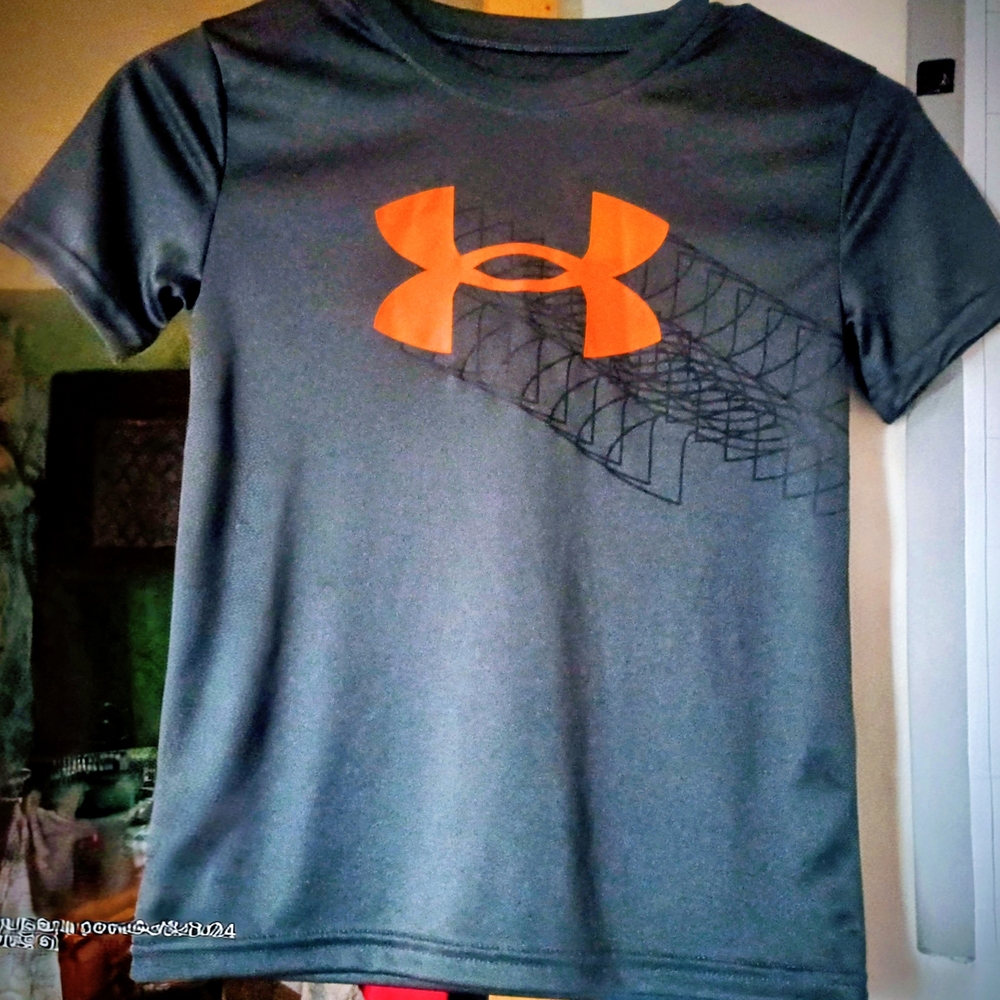 Under Armour Kids Tee - Charcoal and Orange